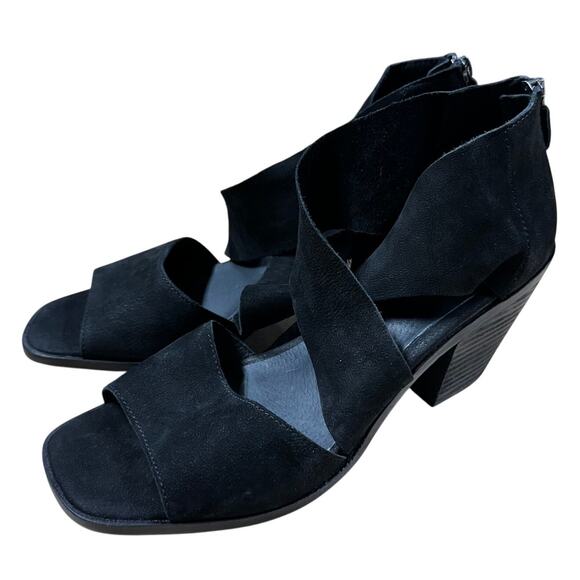 Eileen Fisher Ellis Sandal Black Suede Women's Size 9.5 New Without Box - Picture 4 of 7